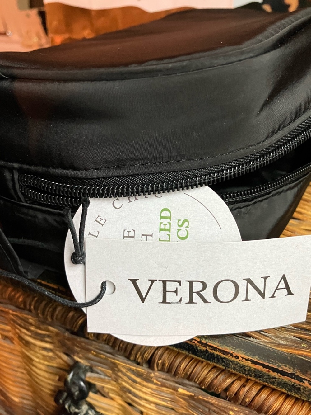 Black Cosmetic Pouch - Made with Recycled Fabrics & a FREE bracelet ‘BELIEVE’